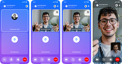 Video calling app graphic design ui