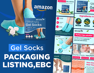 Gel Socks Amazon Product Design | Packaging & EBC Design amazon a content amazon graphics amazon image editing amazon infographics amazon listing images amazon marketing images amazon packaging design amazon product design amazon product images ebc design ecommerce graphics ecommerce product presentation ecommercedesign enhanced brand content gel socks design graphic design infographic design listing images product branding