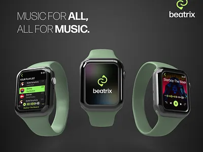 Beatrix - a music player application for apple watch. concept design design figma logo motion graphics ui uidesign user