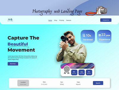 Photography Web Landing Page agency services page branding design figma home page design landing page latest design photography landing page photography service web design service page design treanding design ui ux web web design