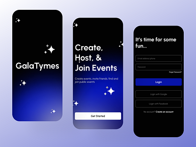 GalaTymes - An Events App Onboarding Screens app app design design figma ui uidesign user interface design userexperiencedesign ux ux design