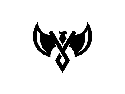 Axe Phoenix Logo animal axe bird branding design eagle fly freedom graphic design hawk illustration knight logo logos phoenix simple strong warrior weapon wings
