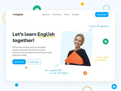 English learning Website class course education elearning english interface language learning lesson page teach teacher ui web design