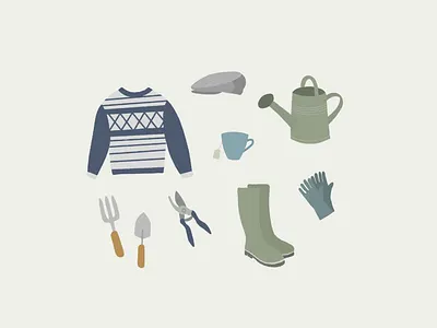 Gardening Illustrations colours gardening illustration plants procreate style