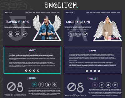 Unglitch HTML Template app design glitch graphic design html illustration portfolio ui ux web