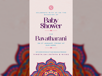 Baby Shower Invitation babyshower graphic design indian invitation traditional typo typography ui