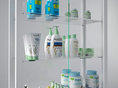 Store Glass Showcase With Products 3D Model 3d model c4d models c4ddownload cinema 4d free 3d model