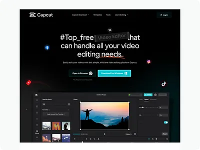 Capcut Landing page Redesign - sadekud b2b capcut landing page capcut landing page redesign landing page design landing page redesign saas landing page saas website website design website redesign