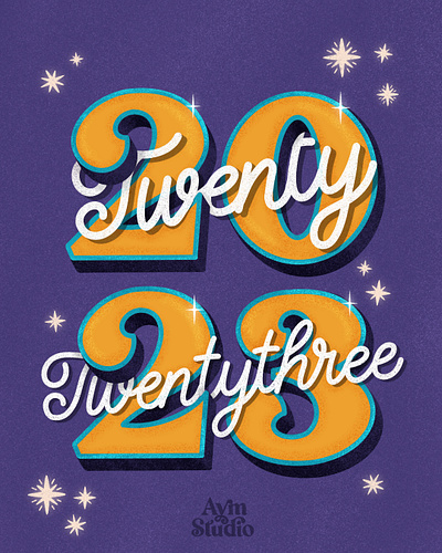 2023 2023 amy artwork aymstudio design freelancer graphic design handlettering illustration illustrator new year procreate smulders