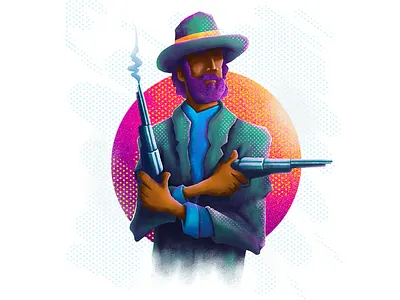 The Outlaw design illustration illustrator msw photoshop procreate vector