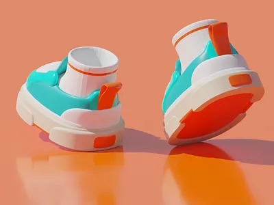 The Ocean 🌊 3d 3d illustration blender design illustration nft shoes sneakers