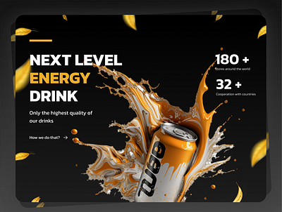 Energy Drink Website app design drink energy graphic design juice landing ui uidesign uiux webapp website