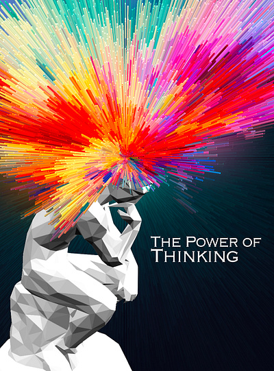 "The power of thinking" (Award winning poster) colorful cover art design graphic design illustration poster science scientific illustration ui