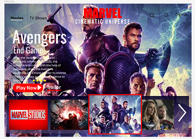 Marvel OTT Mockup design typography ui ux vector web webdesign