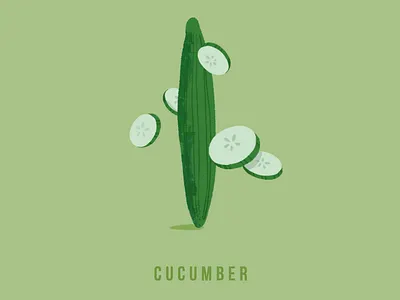 Greek Salad - Cucumber brushes illustration photoshop