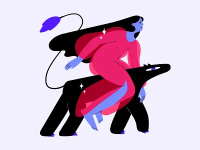 Spirit animal animal beast creature dress fairytale fantasy girl illustration magic nature riding speed woman