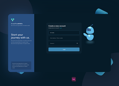 Interactive Sign-up page animation design ui ux