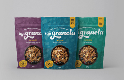Taji Granola brand design branding package design visual identity design