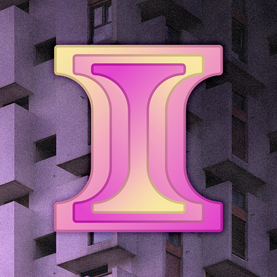The Letter I design graphic design grunge isometric layered letterforms lettering textures type typography