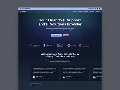 ProSource — Landing Page Concept 01 brand branding concept design development landing page redesign research ui web web design website