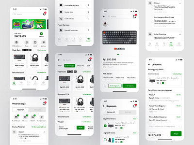 Ecommerce App - Minimalist App Design account page app design cart page checkout page clean design design dribbble dribbble best shot ecommerce ecommerce app home page ios minimalist design order page product detail page promo page ui ui design ux