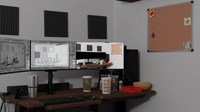 My Desk 3d blender