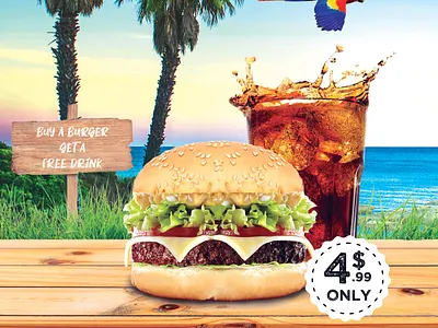 Island Grill Flyer branding design graphic design illustration typography