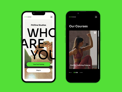 Fit/One fitness studio website concept branding fitness gym sport ui ux web
