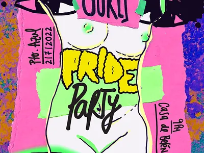 Gurls Pride Party collage graphic design illustration pride queer