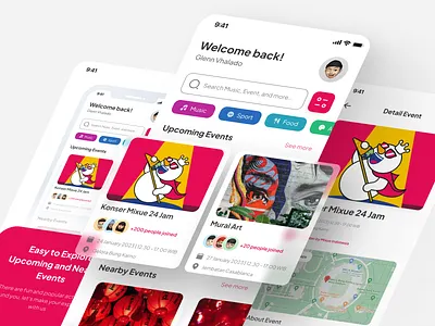Event Booking Mobile Apps app design ui ux