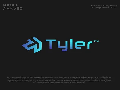 Tyler Logo Design branding creative logo gradient identity logo logos negative space negative space logo visual identity design