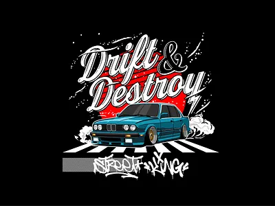 BMW E30 design graphic design illustration t shirt print vector