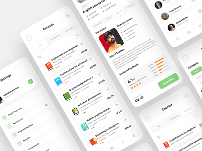 Online Learning App app app design courses design e learning education interface learn learning learning app learning platform mobile mobile app online class online course online learning schedule trendy design ui ui design
