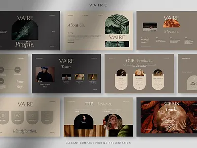 Vaire - Elegant Company Profile PPT #1 app branding design graphic design illustration logo typography ui ux vector