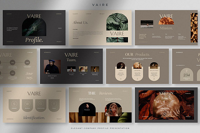 Vaire - Elegant Company Profile PPT #1 app branding design graphic design illustration logo typography ui ux vector