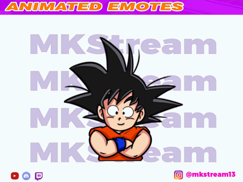 Twitch animated dragon ball kid goku rage cool ez animated emotes animation anime cool design emotes gg goku illustration kid goku sub badge twitch