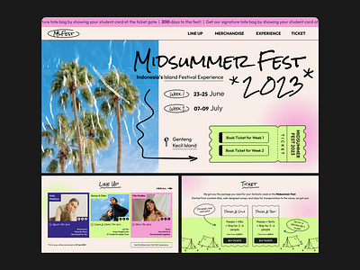 Midsummer Fest 2023 - Music Festival Landing Page concert design event fest festival graphic design homepage island landing page music music fest music festival music festival web design ui uiux user interface