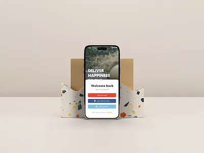 Delivery App Login UI app clean ui design facebook google login mobile screen sign up splash ui ux
