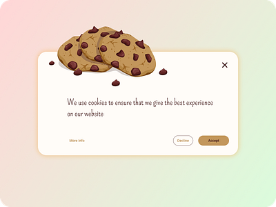 Cookie Pop up - DailyUI 016 ad app art brand branding choclate cookie dailyui design flat graphic design illustration minimal modal pop up pop up popup ui ux vector