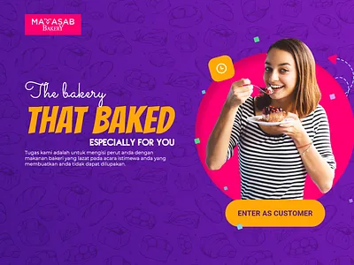 Mamasab Bakery Entering Page 2nd Option bakery branding design entering page illustration intro intro page landing landingpage layout logo mamasab template theme ui uiux web design