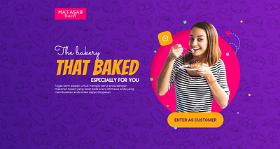 Mamasab Bakery Entering Page 2nd Option bakery branding design entering page illustration intro intro page landing landingpage layout logo mamasab template theme ui uiux web design