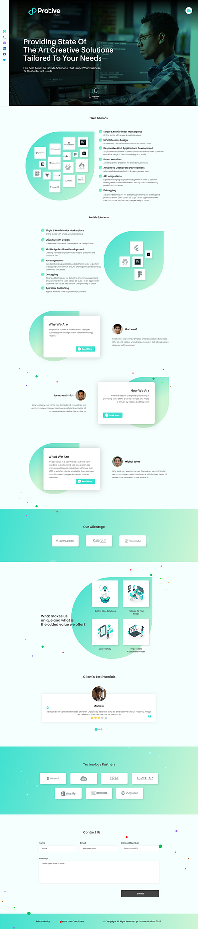 Protive Solution branding design illustration layout logo protive protive solution service provider solution template theme ui uiux web design
