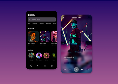 Music app app application mobile music neon playlists songs sound spotify