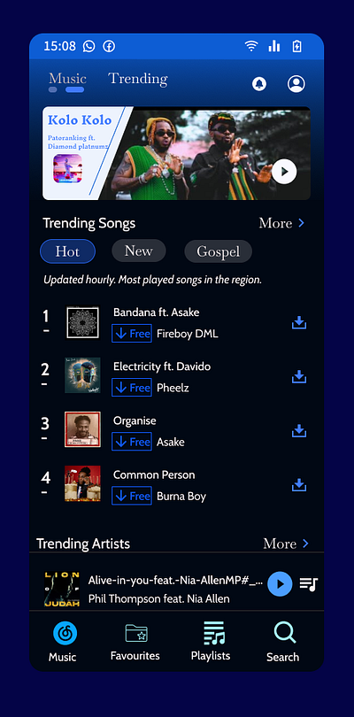 Music app interface app design ui ui ux ux