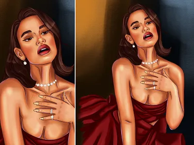 Digital Portrait Lily James art artist digital art digital illustration illustration portrait procreate