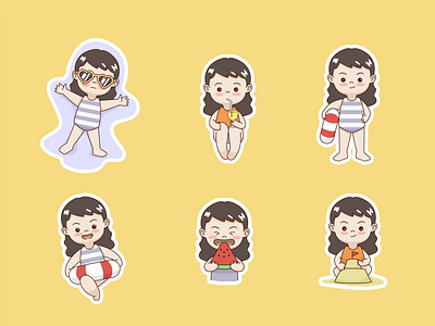 Summertime Sticker branding graphic design illustration sticker summertime