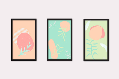 Abstract Botanical wall art background abstract background botanical design illustration leaves nature pastel sublimation svg tangerine wall art wallpaper