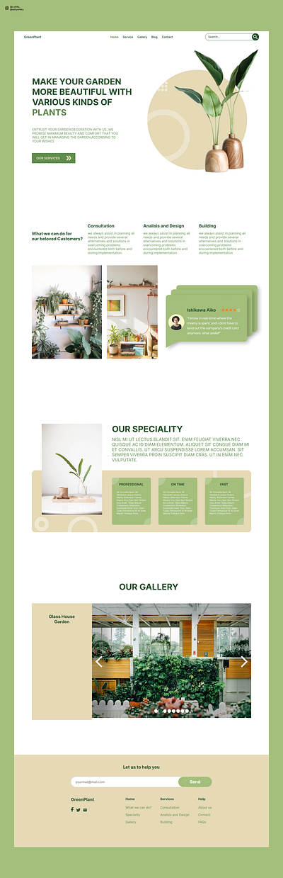 GreenPlant Website branding design landing page ui