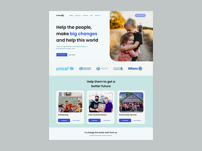 Charity Web Landing Page app design graphic design ui ux