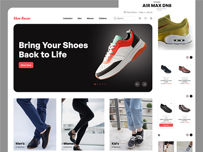 Shoe Selling Ecommerce Website Design apperal branding design ecommerce ecommerceproduct ecommercestore fashion landingpage logo nike product selling productdesign selling shoe sneaker style uiux web template webdesign website